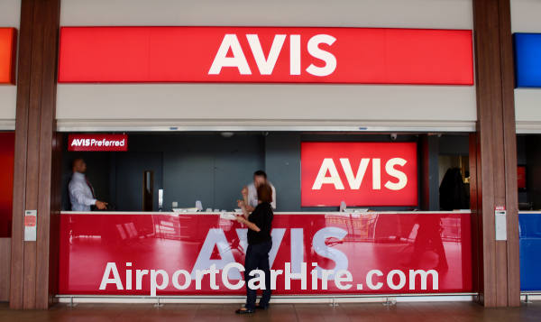 Avis Car Hire desk at Dublin Airport