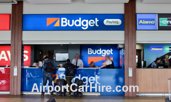 Budget car hire desk at Dublin Airport