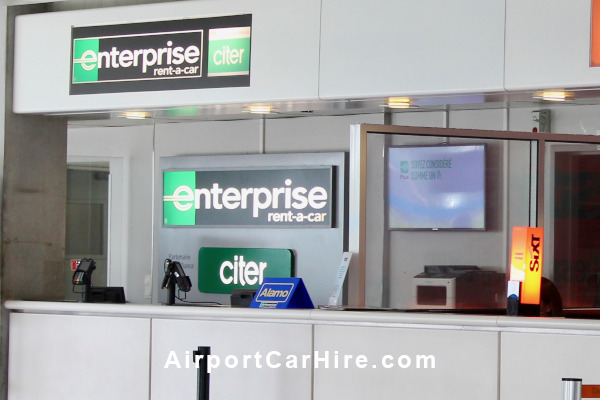 Enterprise Rent a car desk at Bordeaux Airport
