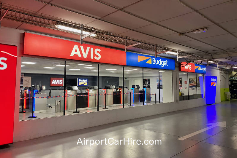 Malaga airport Avis Budget car hire desks