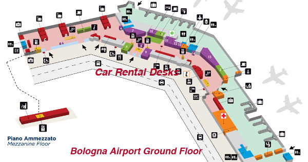 Bologna Airport Map Car Hire Desks