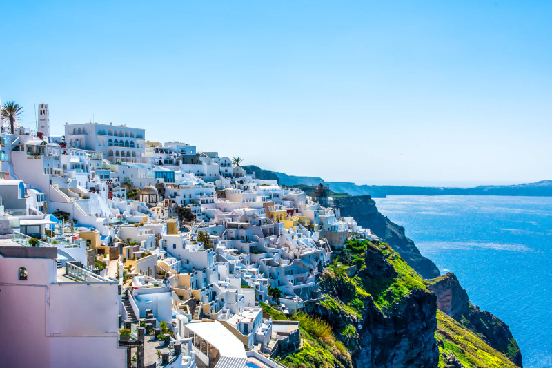 Santorini village houses  Greece