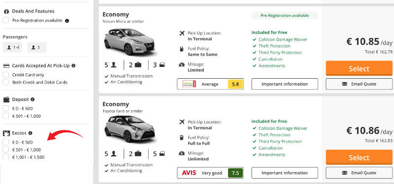 Fuerteventura Airport Car Hire No Excess No Credit Card Low Deposit.